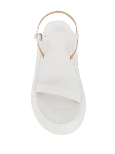 Shop Jil Sander Strappy Platform Sandals In White