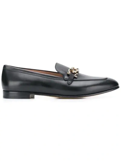 Shop Ferragamo Salvatore  Embellished Loafers - Black