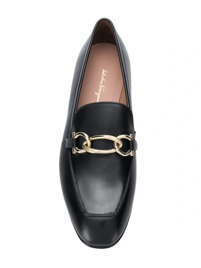 Shop Ferragamo Salvatore  Embellished Loafers - Black