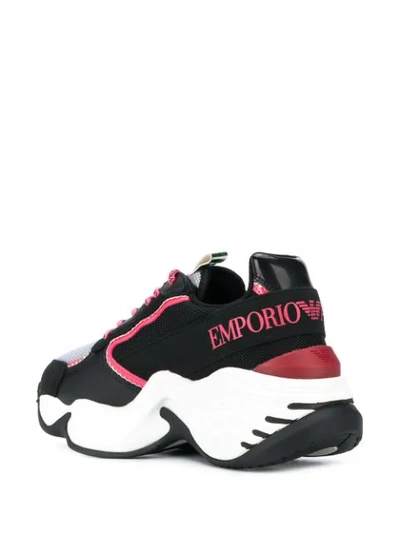 Shop Emporio Armani Chunky Low Top Sneakers In Black