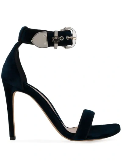 Shop Alexander Mcqueen Buckled Open Toe Sandals In Blue