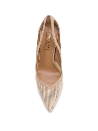 Shop Aquazzura Shiva Pumps In Neutrals