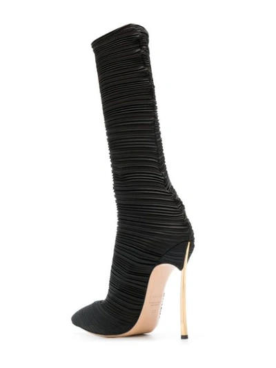 Shop Casadei Metallic Heel Boots - Black