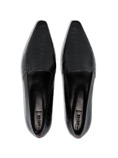 Shop Aeyde Aurora Croc-effect Loafers In Black