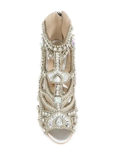 Shop Sophia Webster Rhinestone Embellished Open Toe Sandals In Metallic