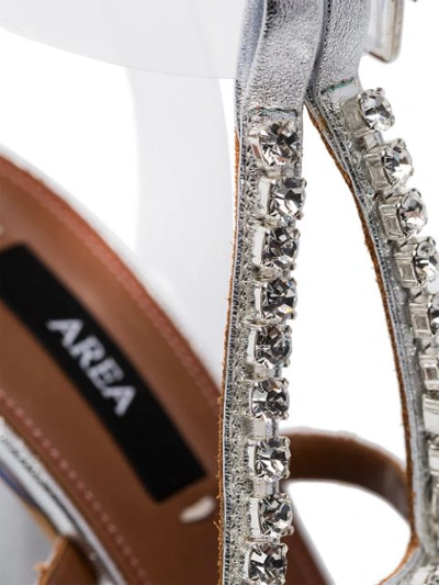 Shop Area 110 Crystal Embellished Sandals In Silver