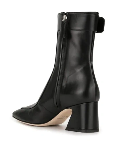 Shop Alberta Ferretti Buckle Boots In Black