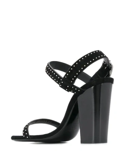 Shop Saint Laurent Oak 100 Studded Sandals In Black