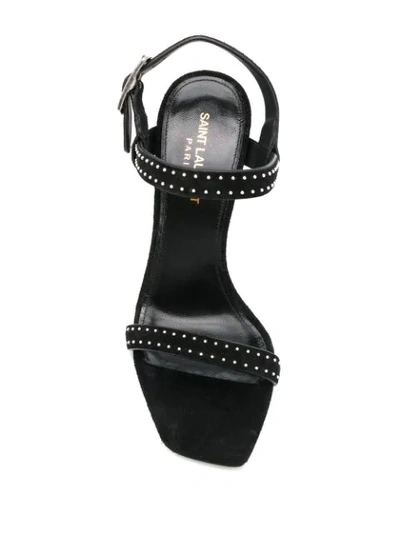Shop Saint Laurent Oak 100 Studded Sandals In Black