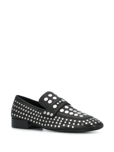 Shop Ash Studded Loafers In Black