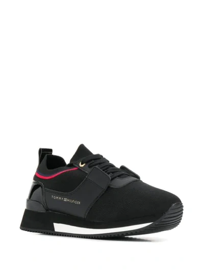 Shop Tommy Hilfiger Panelled Lace-up Sneakers In Black