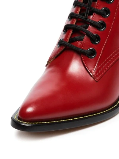 Shop Chloé Red Rylee Medium 60 Leather Boots In 631 Intense Red