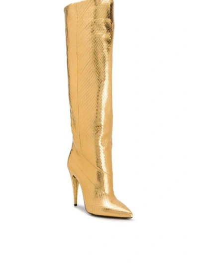 Shop Saint Laurent Abbey Boots In 8030 Oro