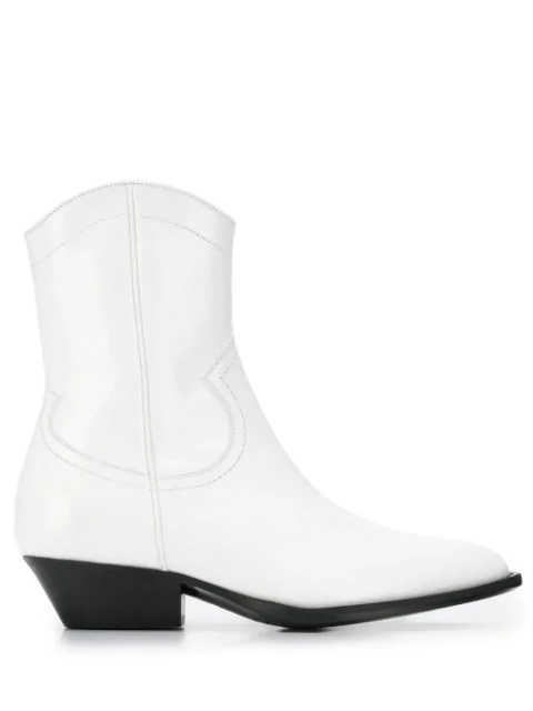 white western style ankle boots