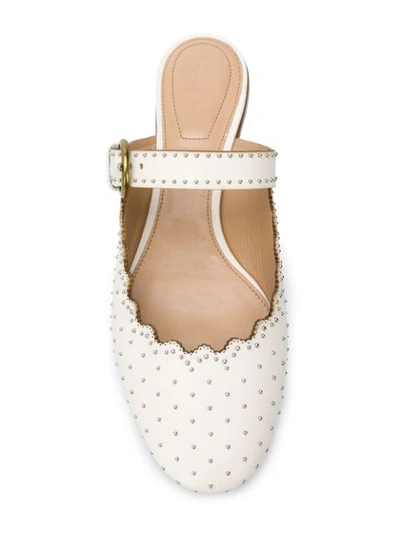 Shop Chloé Lauren Mules - White