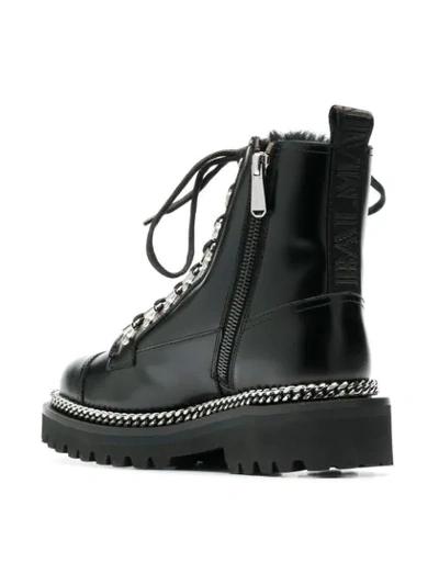 Shop Balmain Lace-up Combat Boots - Black