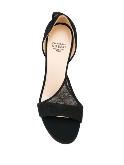 Shop Francesco Russo Open Toe Pumps In Black