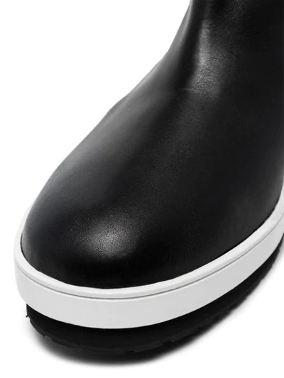 BLACK CONTRAST SOLE FLAT BOOTS