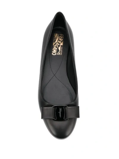 Shop Ferragamo Bow Detail Ballerinas In Black