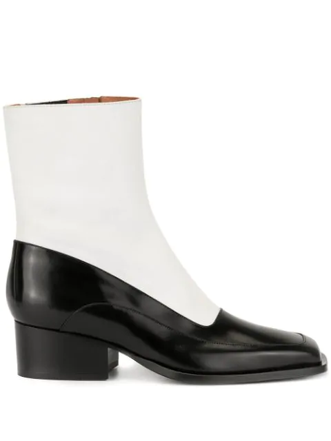 black fitted ankle boots