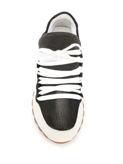 Shop Brunello Cucinelli Shiny Net Sneakers In White