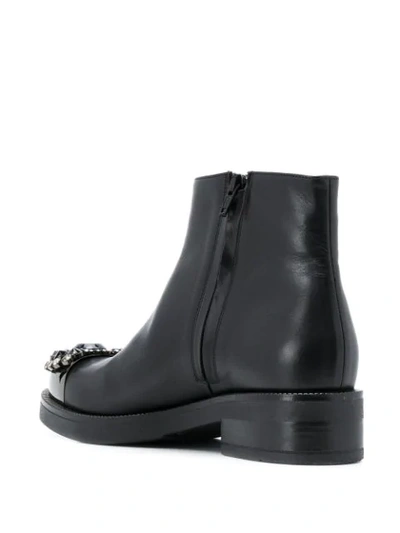 Shop Albano Crystal Embellished Boots In Black