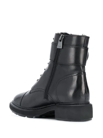 Shop Emporio Armani Combat Boots In Black