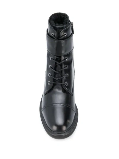 Shop Emporio Armani Combat Boots In Black
