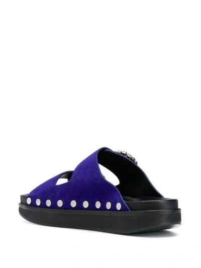 Shop Isabel Marant Noddi Studded Slides In Blue