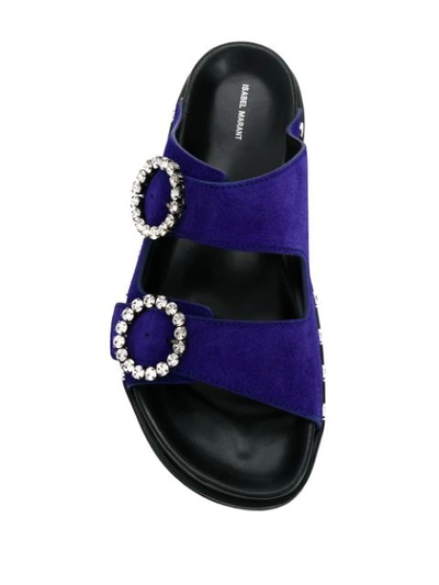 Shop Isabel Marant Noddi Studded Slides In Blue