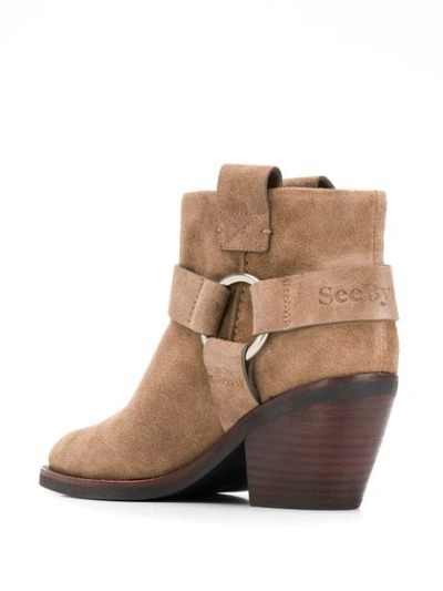 Shop See By Chloé Cowboy Ankle Boots In Neutrals