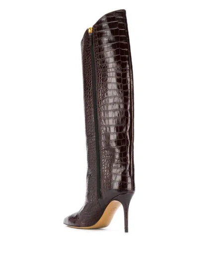 ALEXANDRE VAUTHIER KNEE LENGTH CROCODILE PRINT BOOTS - 棕色