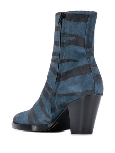 Shop A.f.vandevorst Animal Print Ankle Boots In Blue