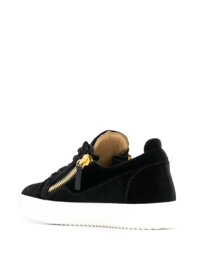 Shop Giuseppe Zanotti Zip Detail Sneakers In Black