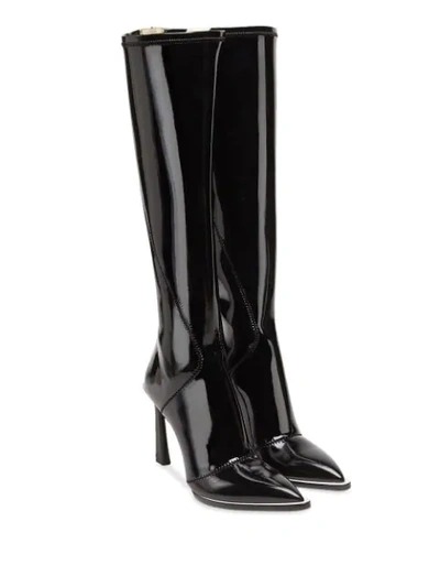 Fendi Women's Patent Neoprene Tall Boots In Black | ModeSens