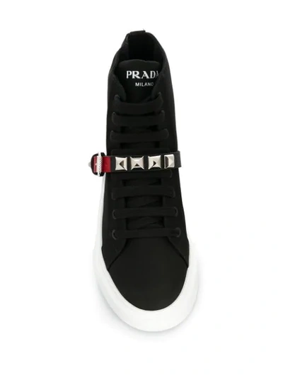 Shop Prada Sneakers Mit Nieten In Black