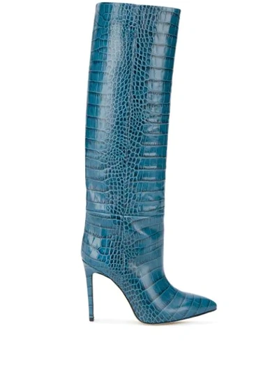 Shop Paris Texas Croc -effect Boots In Blue