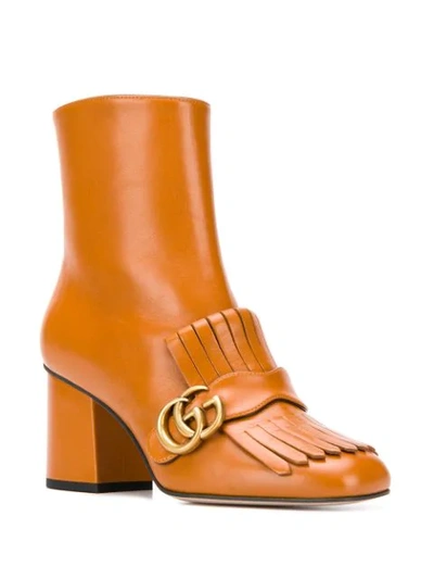 Shop Gucci Marmont 70 Ankle Boots In Brown