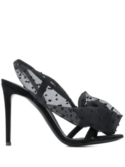 Shop Giuseppe Zanotti Rose Detail Sandals In Black