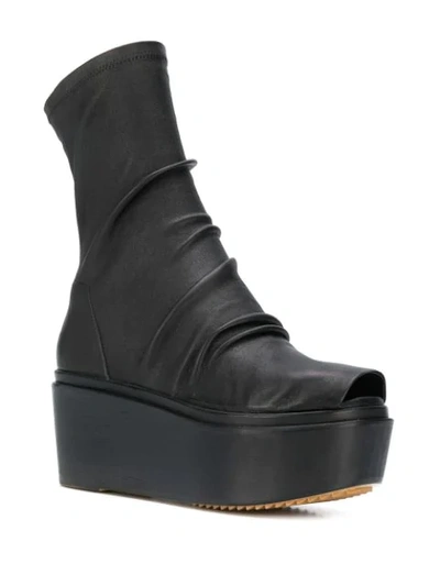 Shop Rick Owens Wedge Ankle Boots In 099 Black