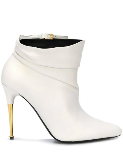 white stiletto ankle boots