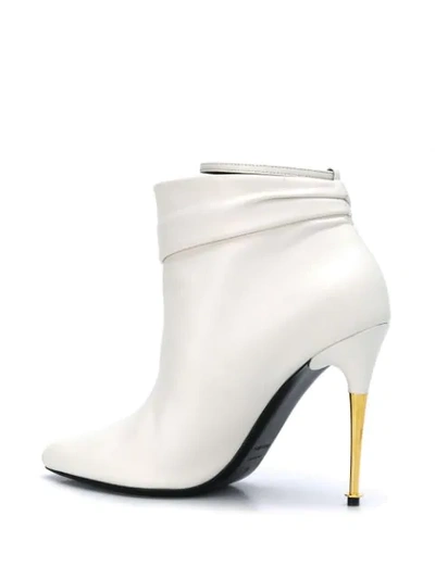 Shop Tom Ford Stiletto Ankle Boots In White
