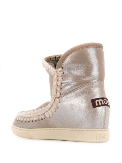 Shop Mou Eskimo Wedge Ankle Boots In Grey