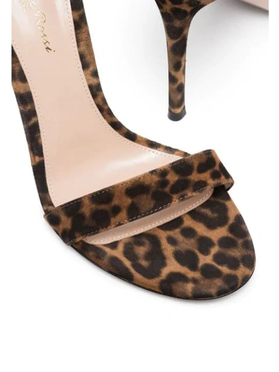 Shop Gianvito Rossi Portofino 105mm Leopard-print Sandals In Brown