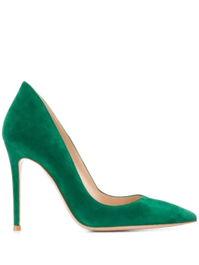 Shop Gianvito Rossi Ellipsis Pointed Pumps In Green