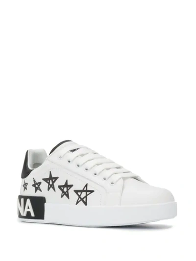 Shop Dolce & Gabbana Portofino Star Print Sneakers In White