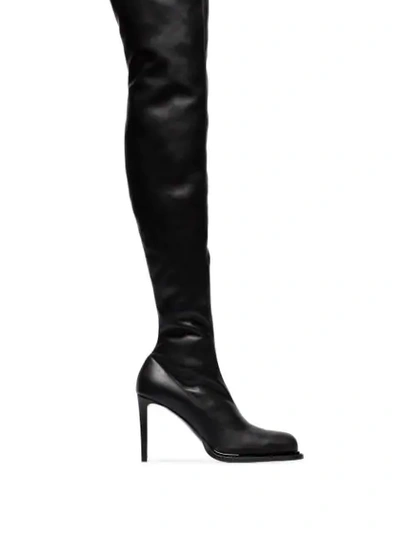 Shop Stella Mccartney Black 105 Faux Leather Otk Sock Boots