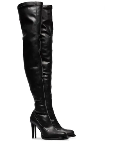 Shop Stella Mccartney Black 105 Faux Leather Otk Sock Boots