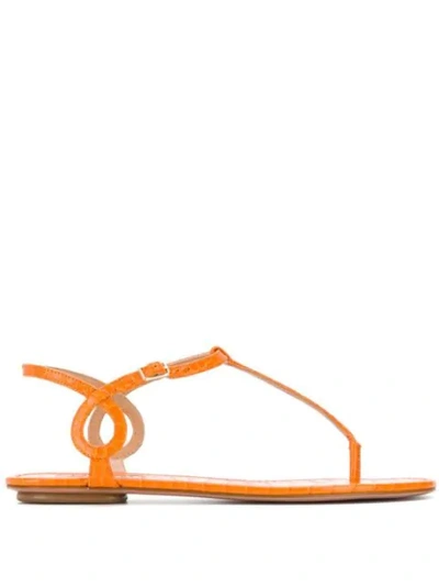 Shop Aquazzura Almost Bare Flat Sandals In Orange