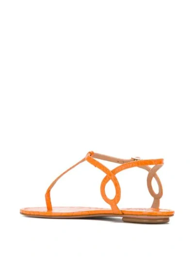 Shop Aquazzura Almost Bare Flat Sandals In Orange